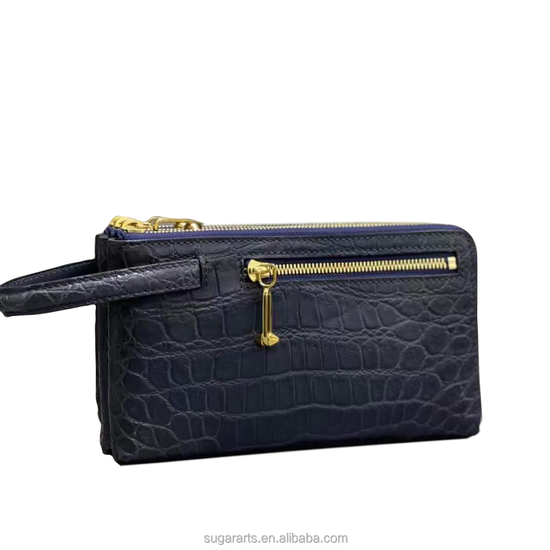 Fashion niche design clutch bag Nile crocodile belly embossed leather sheepskin inner material bags