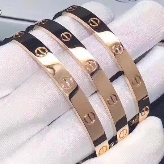 Pure 18K Solid Gold Bracelet 6.1mm Width  Luxury Designers Brand Jewelry for women men Couple Screw 