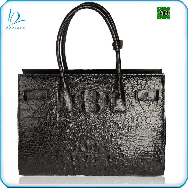 Classic design women genuine crocodile skin leather handbag tote bag