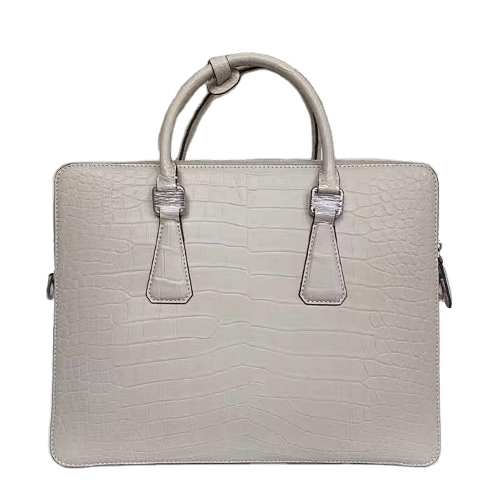 China Top Quality Real Crocodile Belly Skin Genuine Leather Briefcase Hand Bag for Men