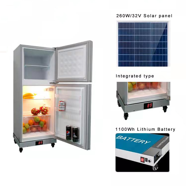 Home Appliances Top-Freezer Refrigerators DC Solar Refrigerator Kit 12V Outdoor Camping Double Door 