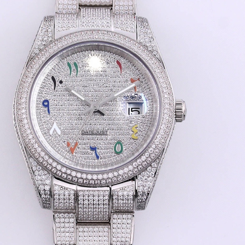 Light Jewelry High Quality Fashion Gold Plated Wrist Luxury Mens Diamond Iced Out Custom Logo Quartz